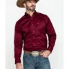 Ariat Men's Burgundy Solid Twill Long Sleeve Western Shirt - Big & Tall 