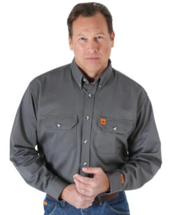 Wrangler Riggs Men's FR Long Sleeve Button Down Work Shirt