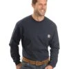 Carhartt Men's Loose Fit Heavyweight Long Sleeve Logo Pocket Work T-Shirt - Big & Tall