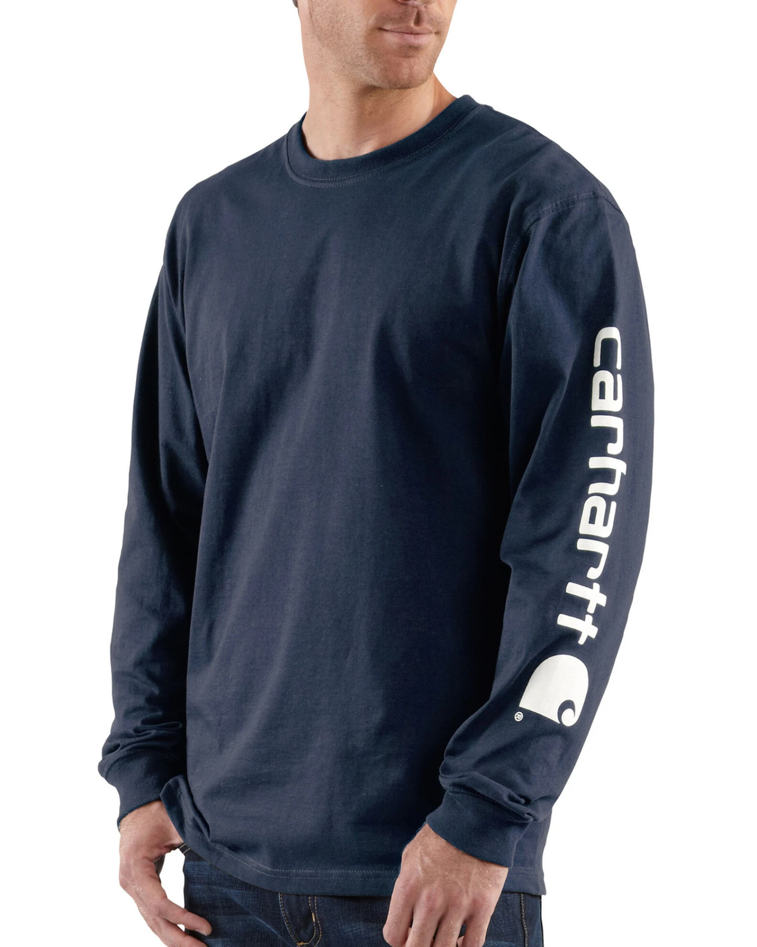 Carhartt Men's Loose Fit Heavyweight Long Sleeve Logo Graphic Work T-Shirt - Big & Tall 2 Carhartt Men's Loose Fit Heavyweight Long Sleeve Logo Graphic Work T-Shirt - Big & Tall - Image 2