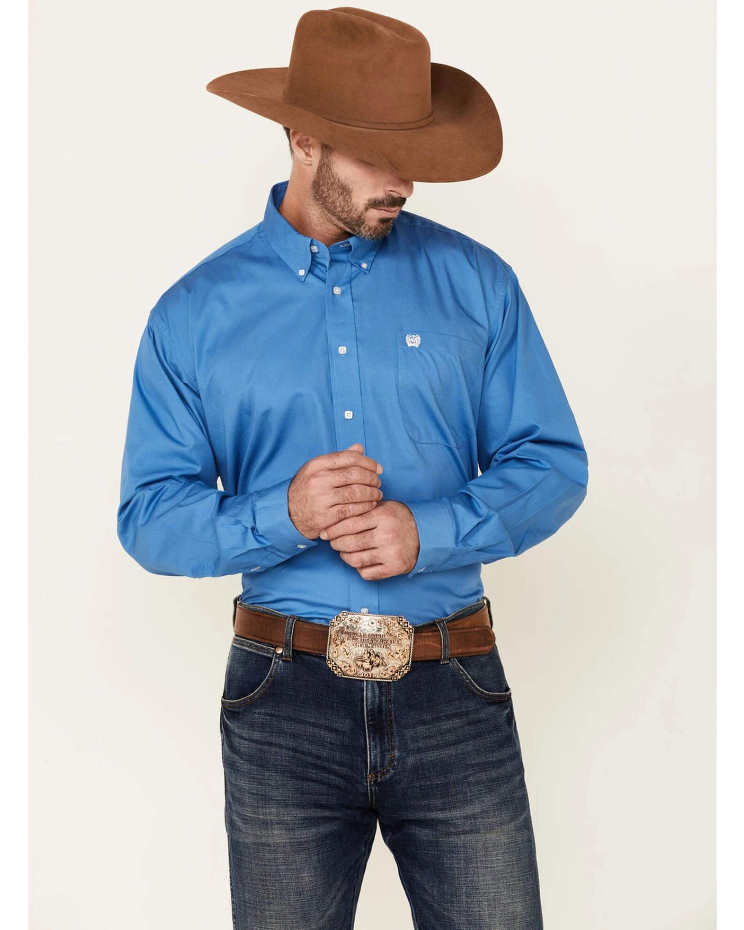 Cinch Men's Solid Long Sleeve Button-Down Western Shirt 1 Cinch Men's Solid Long Sleeve Button-Down Western Shirt