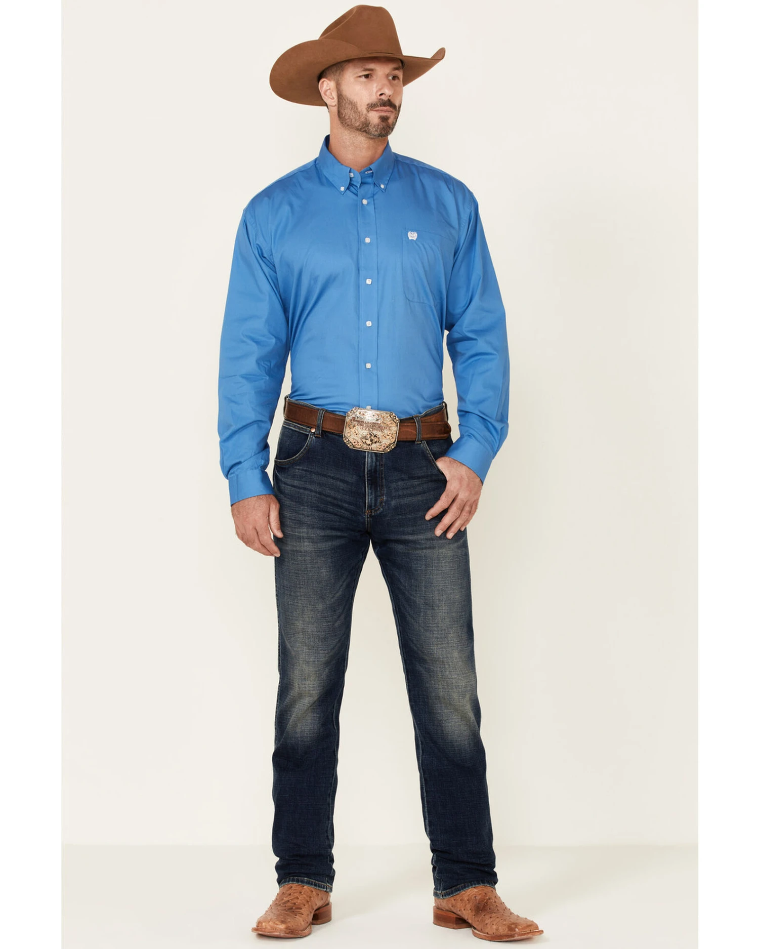 Cinch Men's Solid Long Sleeve Button-Down Western Shirt 2 Cinch Men's Solid Long Sleeve Button-Down Western Shirt - Image 2