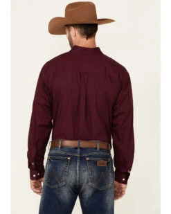 Cinch C‌inch Men's Solid Burgundy Button Long Sleeve Western Shirt -Velora Studio Shop 0926V9 74 P4
