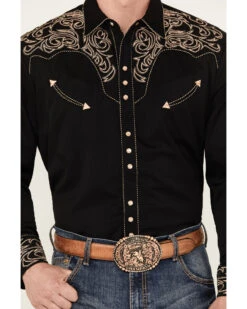 Scully Men's Embroidered Scroll Long Sleeve Snap Western Shirt -Velora Studio Shop 0927J8 89 P3