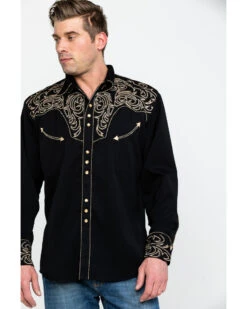 Scully Men's Embroidered Scroll Long Sleeve Snap Western Shirt -Velora Studio Shop 0927J8 89 P5