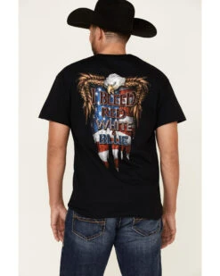 Cowboy Up Men's I Bleed Red White & Blue Short Sleeve Graphic T-Shirt  -Velora Studio Shop 2000166057 001 P4