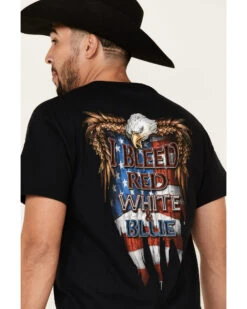Cowboy Up Men's I Bleed Red White & Blue Short Sleeve Graphic T-Shirt  -Velora Studio Shop 2000166057 001 P5