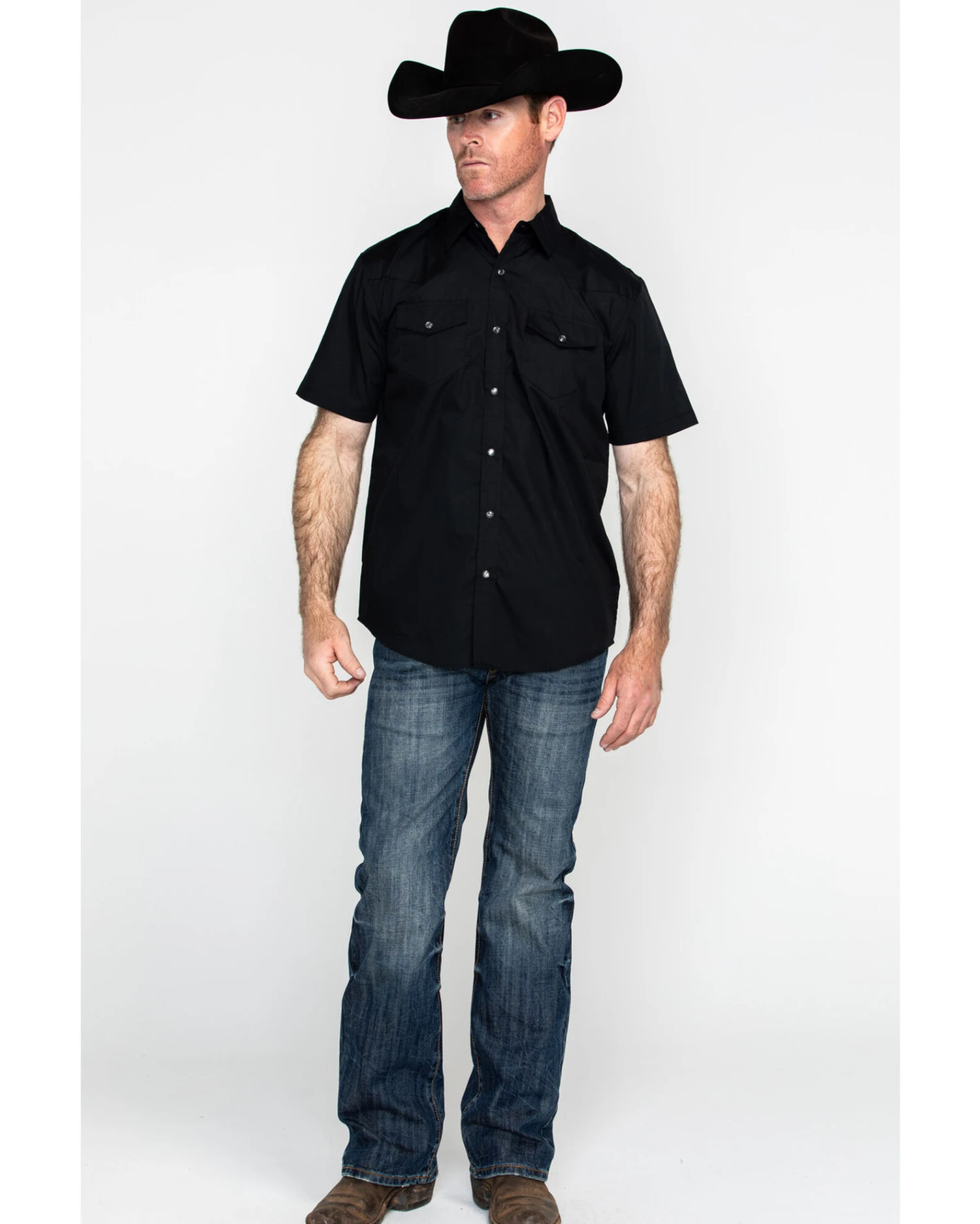 Gibson Men's Solid Short Sleeve Snap Western Shirt - Big 6 Gibson Men's Solid Short Sleeve Snap Western Shirt - Big - Image 6