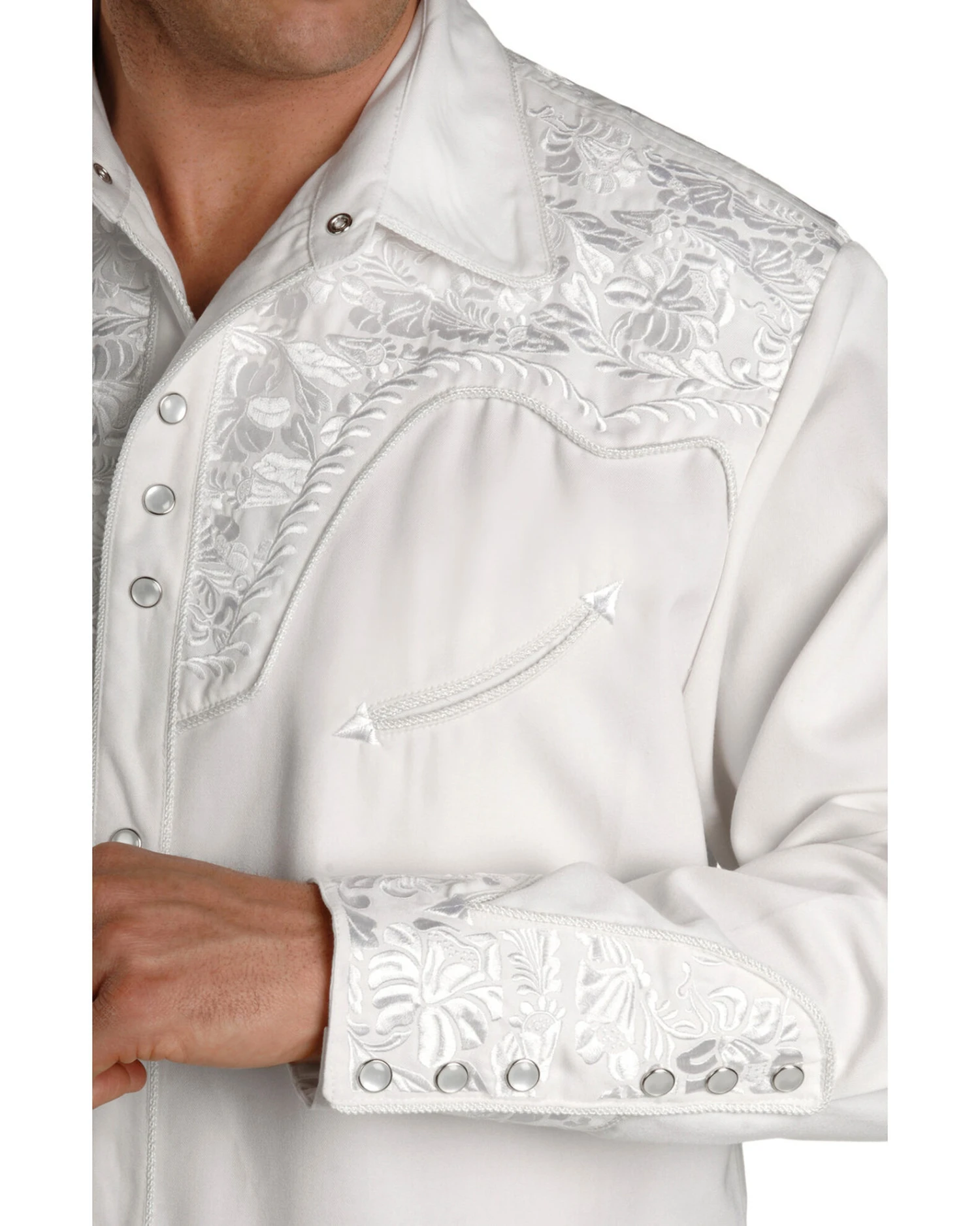 Scully Men's Embroidered Gunfighter Long Sleeve Western Shirt 2 Scully Men's Embroidered Gunfighter Long Sleeve Western Shirt - Image 2