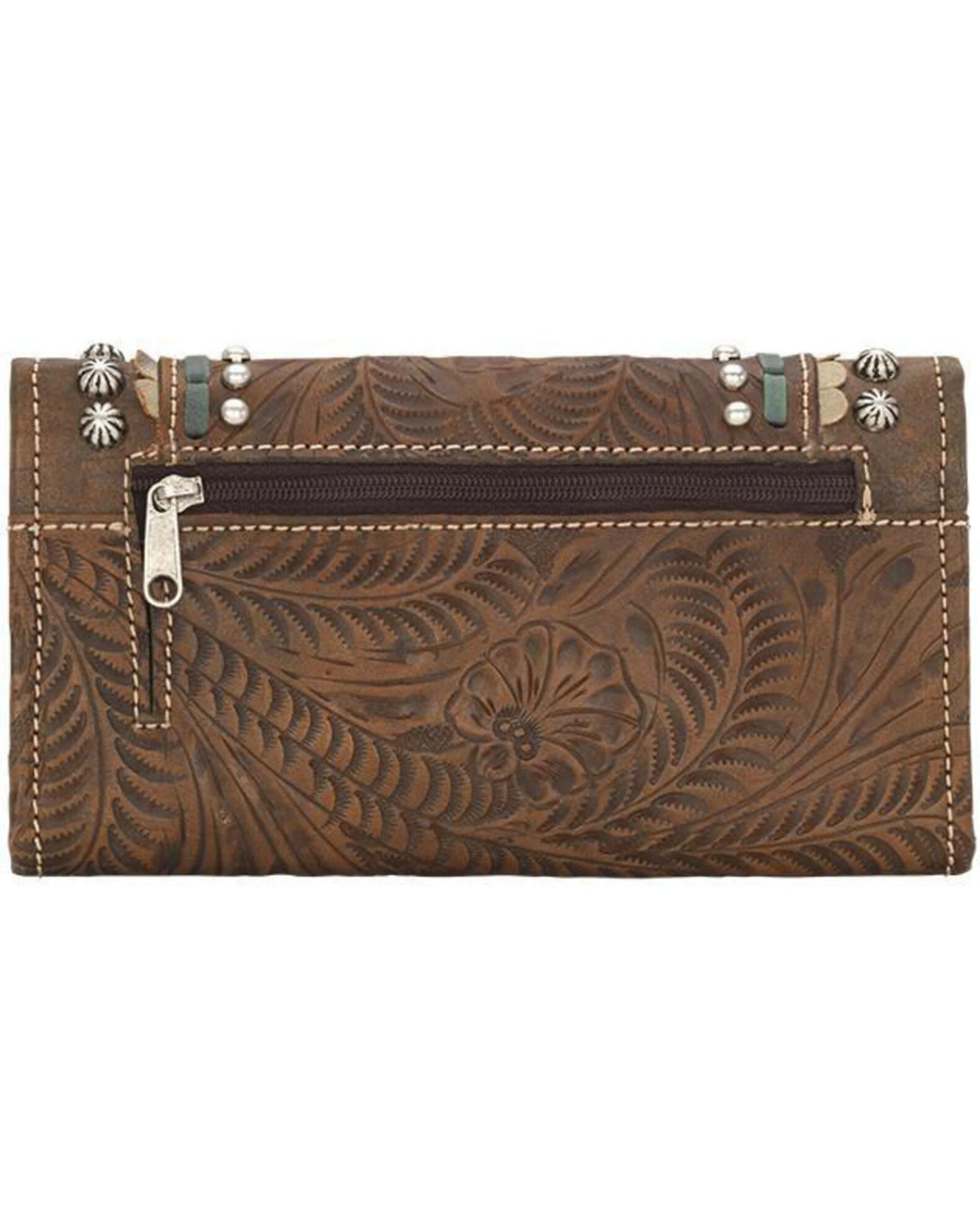 American West Women's Brown Tri-Fold Leather Wallet 3 American West Women's Brown Tri-Fold Leather Wallet - Image 3