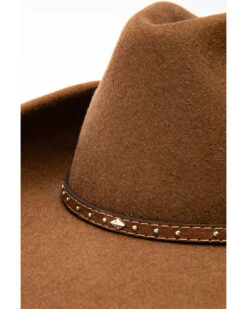 Cody James Men's Fawn Pinch Front Leather Stud Band Wool Hat  -Velora Studio Shop 2000234015 200 P6