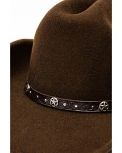 Cody James Men's Cattleman Tooled Star Concho Band Wool Hat  -Velora Studio Shop 2000234016 200 P6