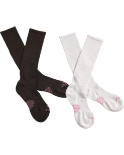Dan Post Women's Cowgirl Certified Sleek Thin Socks - Black And White