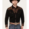Scully Men's Embroidered Gunfighter Long Sleeve Snap Western Shirt 