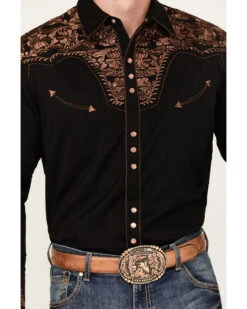 Scully Men's Embroidered Gunfighter Long Sleeve Snap Western Shirt  -Velora Studio Shop 2000245293 001 P2