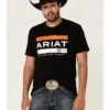 Ariat Men's Black Bar Stripe Logo Short Sleeve T-Shirt 