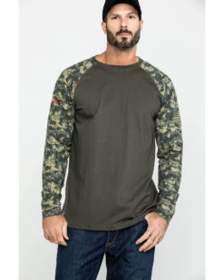 Ariat Men's Camo FR Baseball Long Sleeve Work Shirt  -Velora Studio Shop 2000282197 340 P5