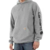 Carhartt Men's Loose Fit Midweight Logo Sleeve Graphic Hooded Sweatshirt