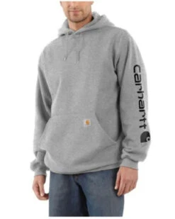 Carhartt Men's Loose Fit Midweight Logo Sleeve Graphic Hooded Sweatshirt
