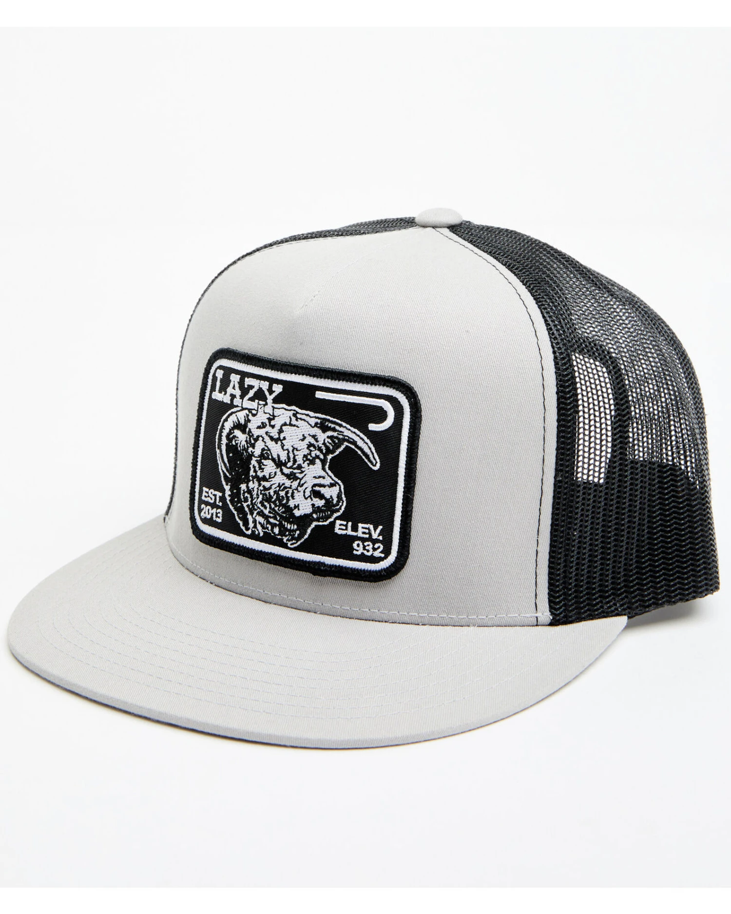 Lazy J Ranch Men's Black Elevation Cowhead Logo Patch Mesh-Back Ball Cap 1 Lazy J Ranch Men's Black Elevation Cowhead Logo Patch Mesh-Back Ball Cap