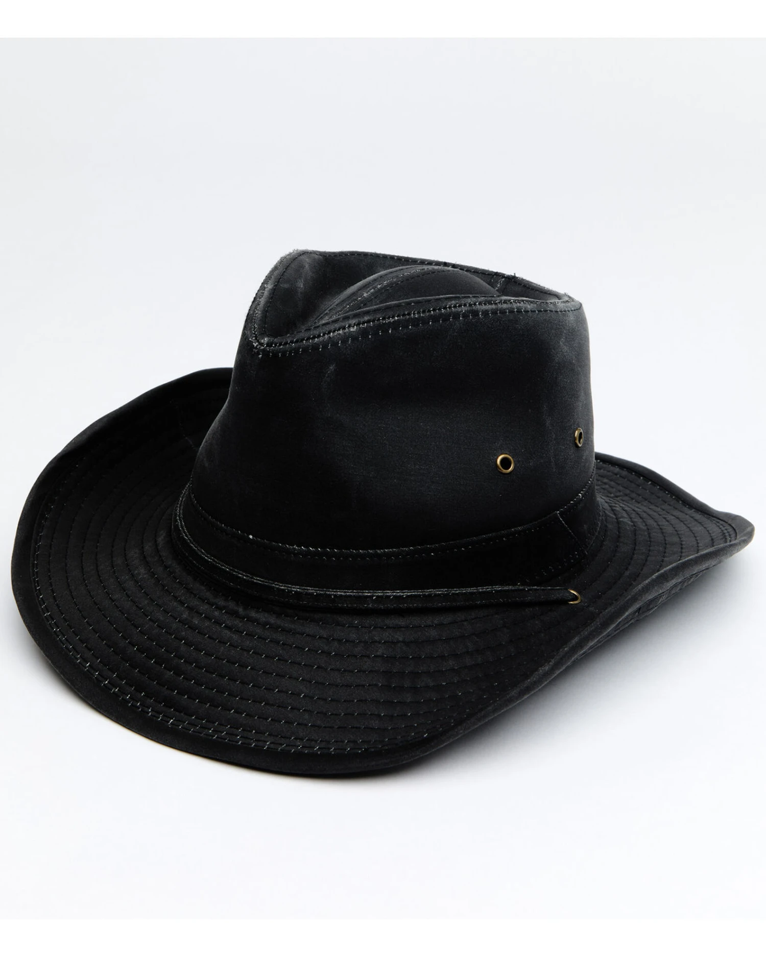 Hawx Men's Black Outback Weathered Cotton Sun Work Hat 1 Hawx Men's Black Outback Weathered Cotton Sun Work Hat
