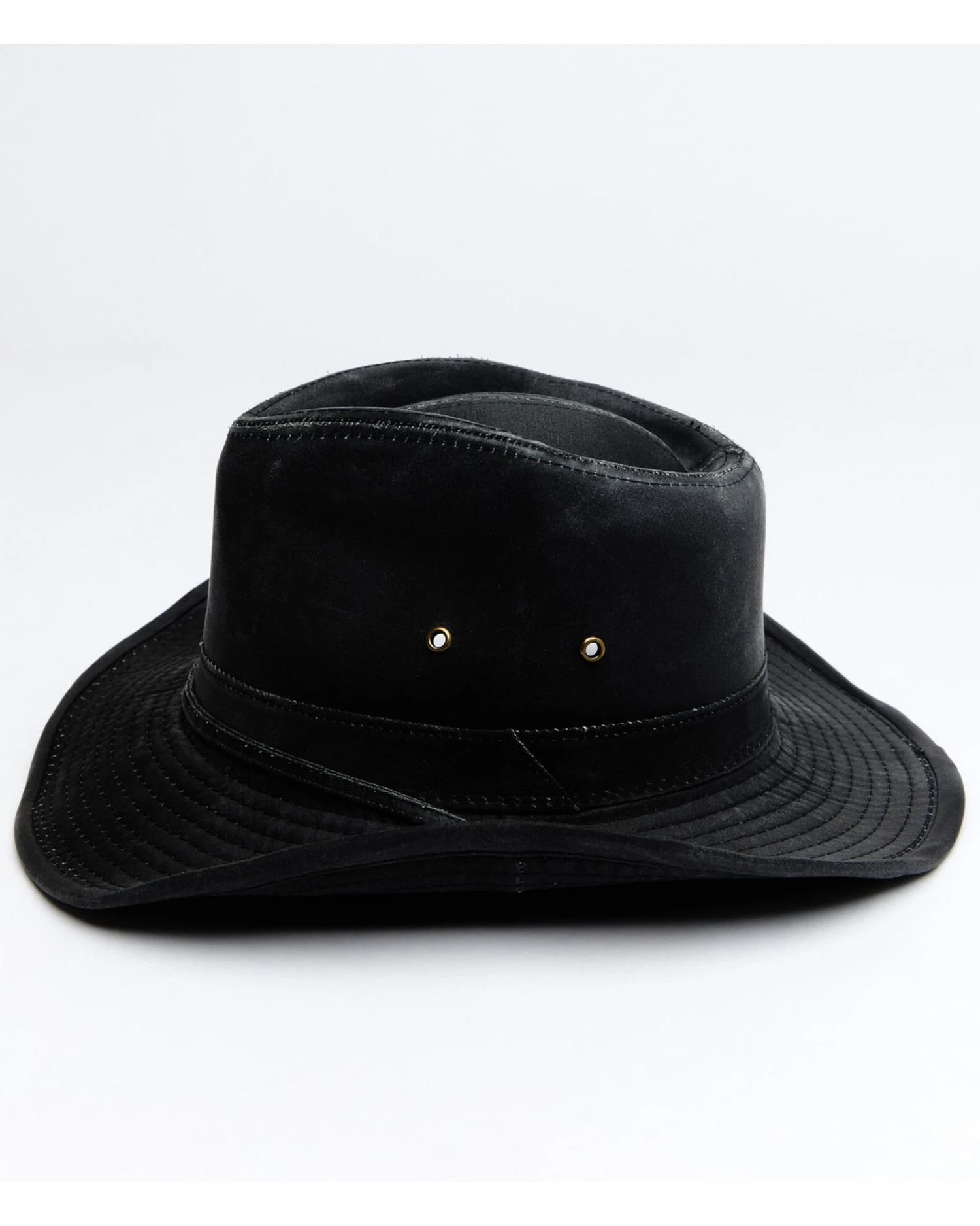 Hawx Men's Black Outback Weathered Cotton Sun Work Hat 2 Hawx Men's Black Outback Weathered Cotton Sun Work Hat - Image 2