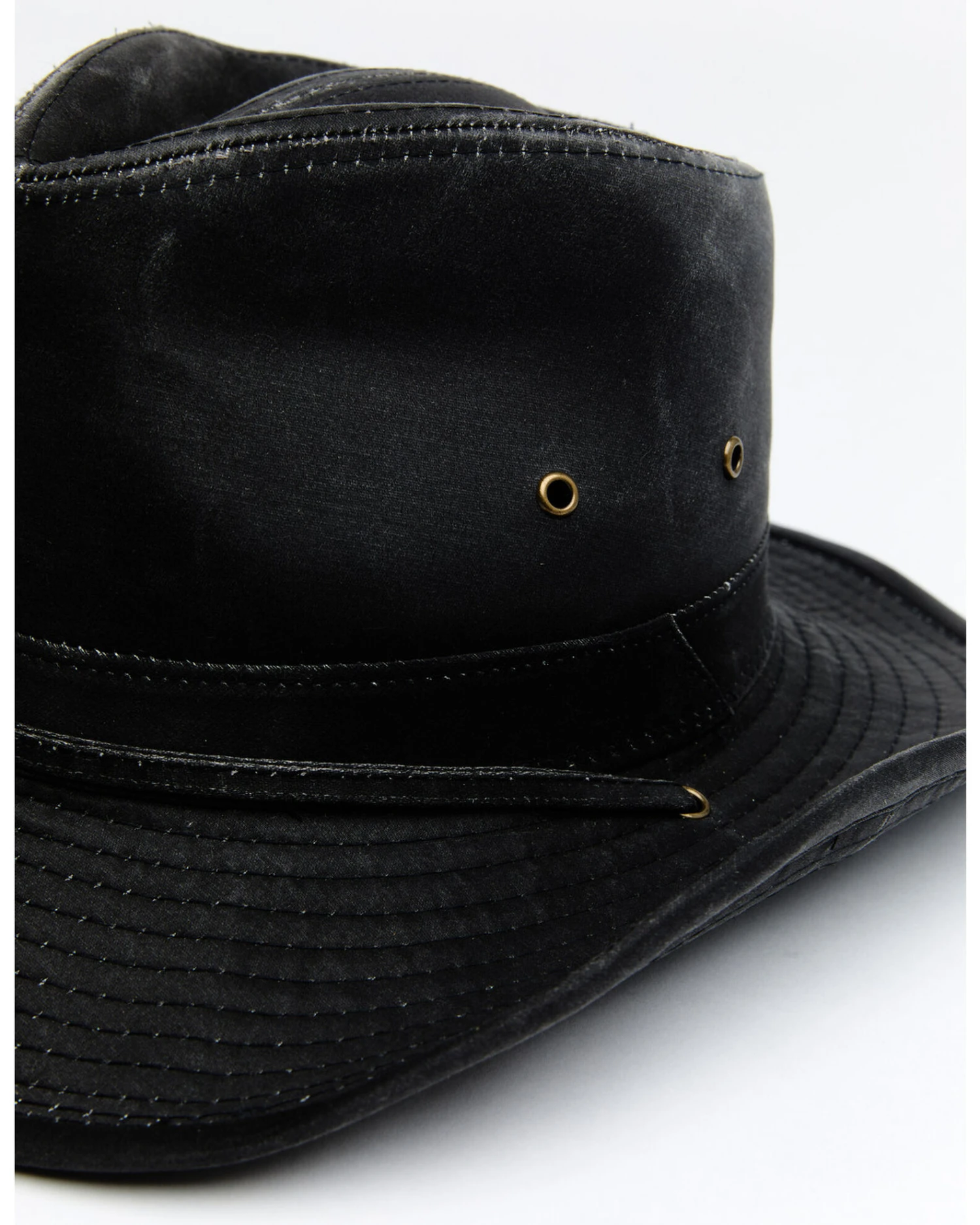 Hawx Men's Black Outback Weathered Cotton Sun Work Hat 3 Hawx Men's Black Outback Weathered Cotton Sun Work Hat - Image 3