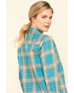 Ariat Women's FR Savana Plaid Print Long Sleeve Work Shirt -Velora Studio Shop 2000294410 400 P5