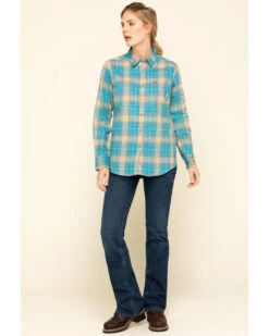 Ariat Women's FR Savana Plaid Print Long Sleeve Work Shirt -Velora Studio Shop 2000294410 400 P6