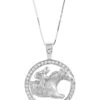 Kelly Herd Women's Circle Race Horse Necklace 
