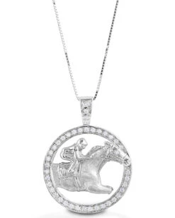 Kelly Herd Women's Circle Race Horse Necklace 