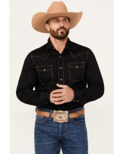 Wrangler Retro Premium Men's Solid Long Sleeve Western Shirt 