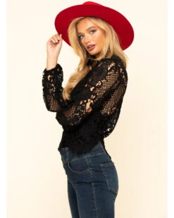 Flying Tomato Women's Crochet Lace Long Sleeve Top 8 Flying Tomato Women's Crochet Lace Long Sleeve Top -Velora Studio Shop 2000323835 001 P3