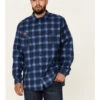 Hawx Men's FR Plaid Print Long Sleeve Button-Down Work Shirt