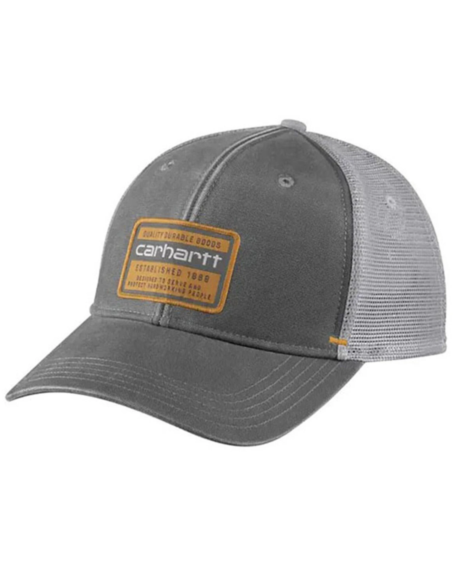 Carhartt Men's Quality Goods Logo Patch Canvas Mesh-Back Trucker Cap 1 Carhartt Men's Quality Goods Logo Patch Canvas Mesh-Back Trucker Cap