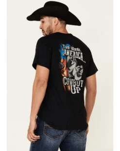 Cowboy Up Men's Two Words America Short Sleeve Graphic T-Shirt  -Velora Studio Shop 2000339262 001 P5