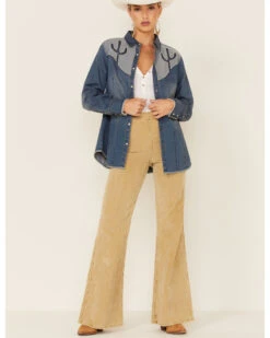 Tasha Polizzi Women's Flara Indigo Cactus Long Sleeve Shirt -Velora Studio Shop 2000344731 400 P3