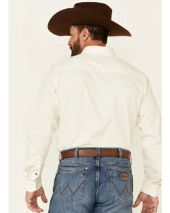 Cinch Men's Modern Fit Solid Cream Long Sleeve Button Down Western Shirt  -Velora Studio Shop 2000345898 110 P4