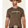 Wrangler Men's Heather Brown Desert Logo Short Sleeve T-Shirt 