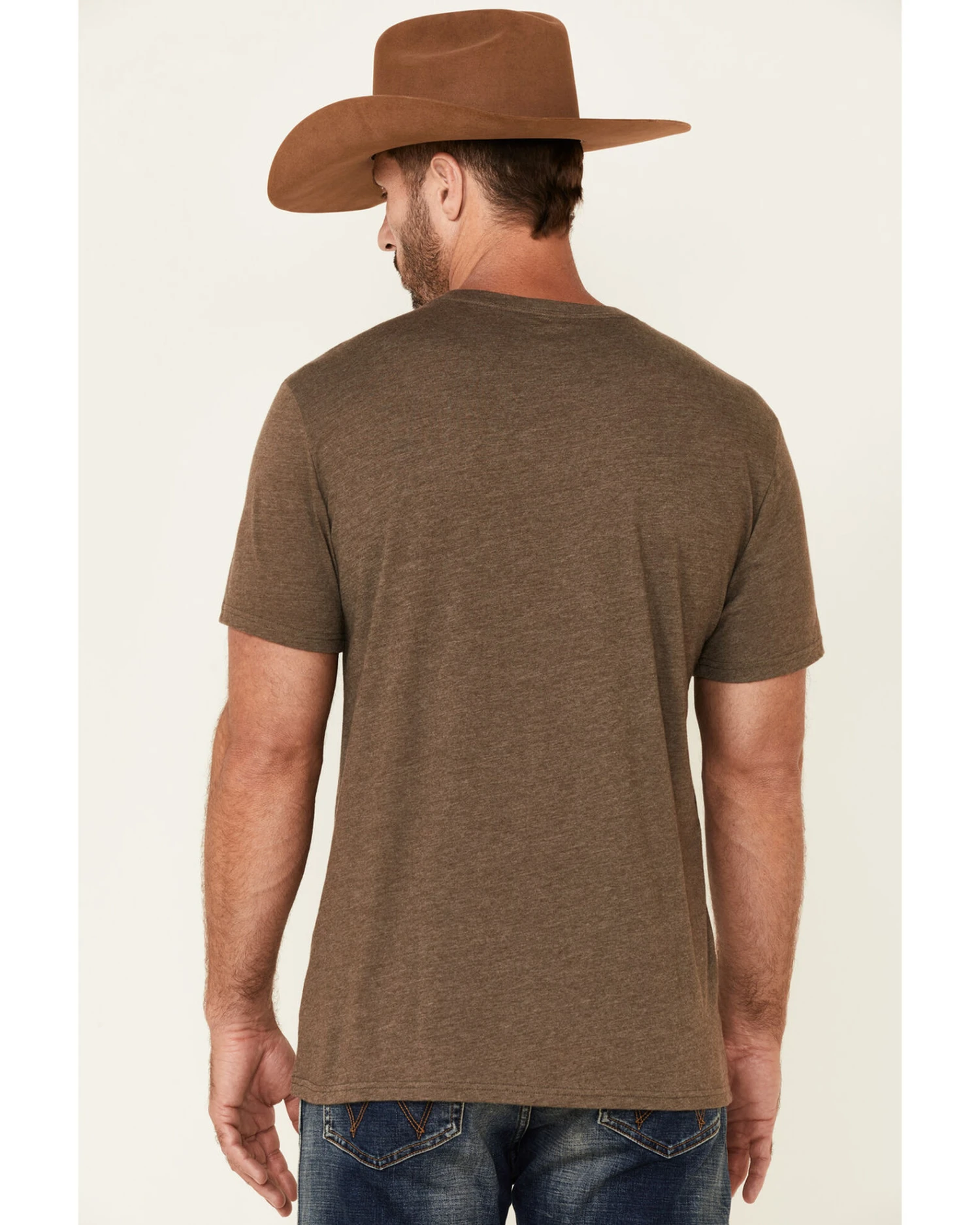 Wrangler Men's Heather Brown Desert Logo Short Sleeve T-Shirt 4 Wrangler Men's Heather Brown Desert Logo Short Sleeve T-Shirt - Image 4