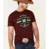 Cinch Men's Burgundy Vintage Circle Logo Graphic Short Sleeve T-Shirt 