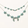 Shyanne Women's Cactus Rose Turquoise Layered Crescent Stone Necklace 