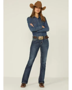 Shyanne Women's Dark Wash Shy Life Western Denim Shirt -Velora Studio Shop 2000351308 401 P4