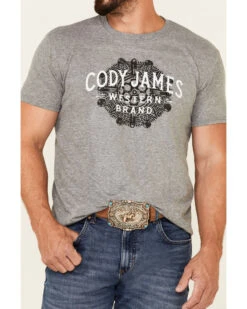 Cody James Men's Gray Southwestern Cylinder Graphic Short Sleeve T-Shirt  -Velora Studio Shop 2000351762 070 P3