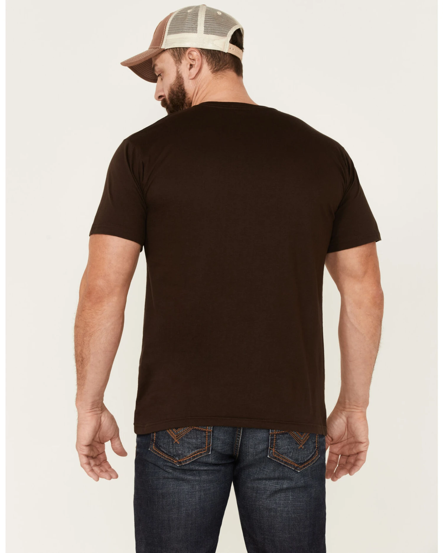 Moonshine Spirit Men's Graphic Short Sleeve Serenade Brown T-Shirt 4 Moonshine Spirit Men's Graphic Short Sleeve Serenade Brown T-Shirt - Image 4