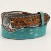 Angel Ranch Women's Tooled Tabs Hair-On Western Belt