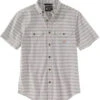 Carhartt Men's Loose Fit Stripe Short Sleeve Button Down Work Shirt 