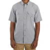 Carhartt Men's Force Solid Relaxed Lightweight Short Sleeve Button Down Work Shirt 