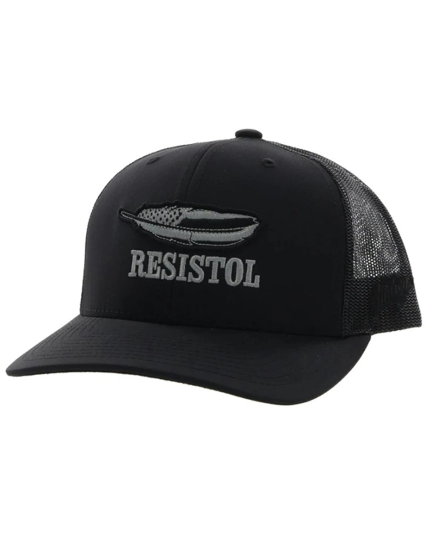 Hooey Men's Resistol Americana Feather Patch Mesh Back Trucker Cap 1 Hooey Men's Resistol Americana Feather Patch Mesh Back Trucker Cap