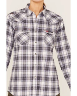 Ariat Women's FR Whitney Plaid Print Long Sleeve Snap Work Shirt  -Velora Studio Shop 2000356559 570 P3